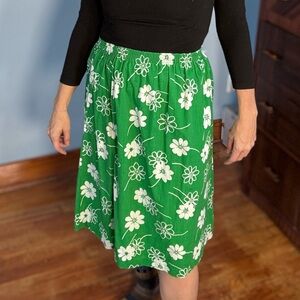 Vintage Green Floral Women's Skirt